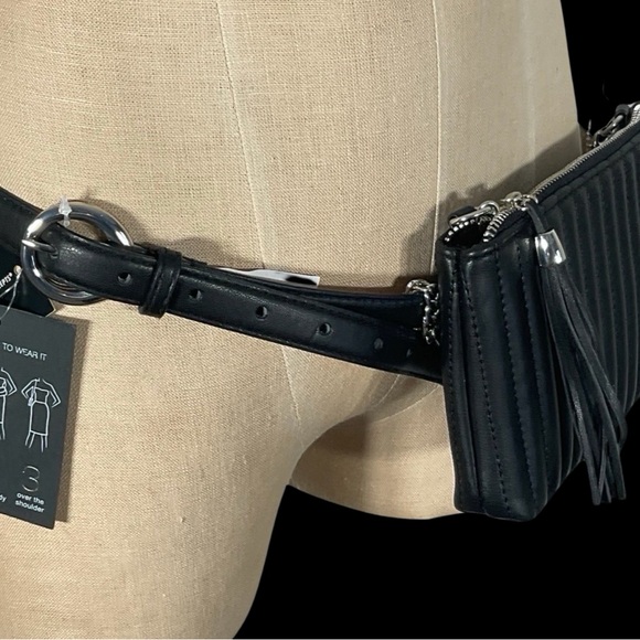 INC Black Convertible Belt Bag New With Tags - Picture 4 of 8